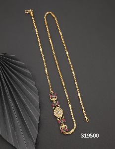 Gold plated flower design mop chain