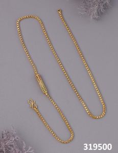 Gold plated long ball mop chain