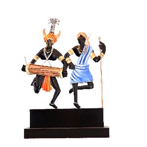 Wrought Iron Dancing Tribal Couple Table Top Figurine