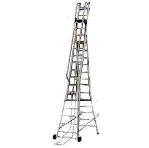 Aluminium Self Support Extension Ladder with Small Wheels