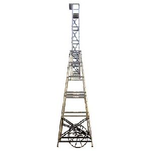 aluminium square big ms wheels tower ladder