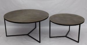 Metal Base Nesting Coffee Table Set of 2