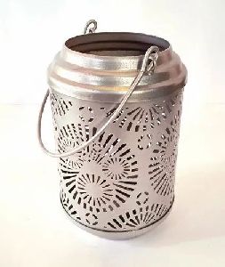 Silver Etching Iron Decorative Votive Candle Holder