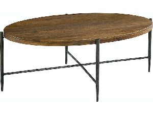 Solid Wood Top Black Metal Base Nesting Coffee Table