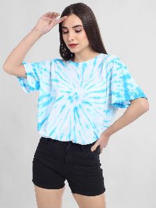 Dreamy Escape Oversized Turk Blue Tie-Dye T-Shirt