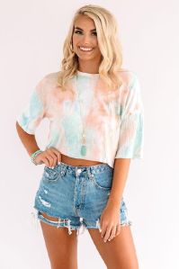 Front Porch Slips Tie Dye Crop Top