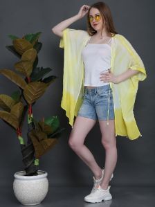 Yellow and White Batik Effect Viscose Kaftan