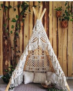 cotton macrame teepee tent