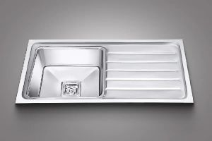 Pressed Single Bowl Sink with Drain 03
