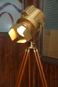 Antique Floor Spotlight Tripod