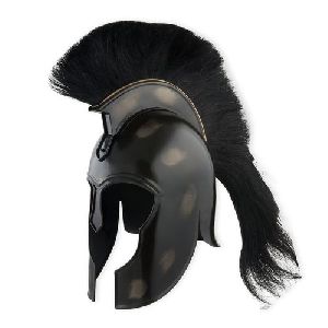 Greek Troy Armor Helmet Black Plume