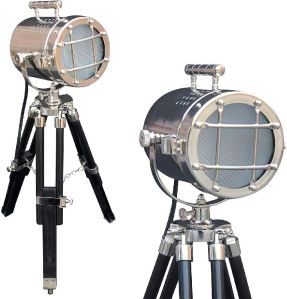 Nautical Chrome Finish Table Spotlight Tripod