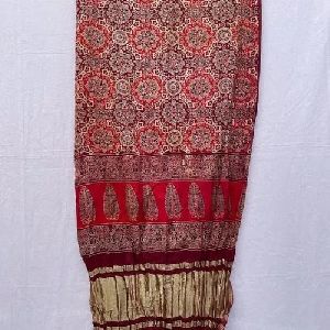 Ajrakh Printed Gajji Silk Dupatta
