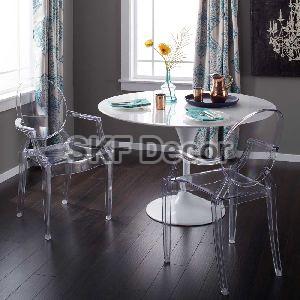 Acrylic Chairs Dining Table Set