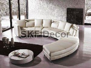 Curved Leather Sectional Sofa