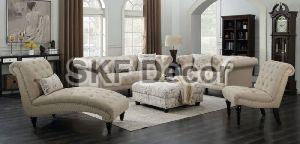 Luxury Chester Sofa Set with Lounger Chair
