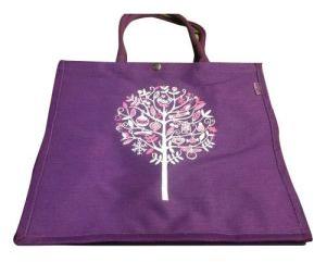 Printed Purple Jute Bag