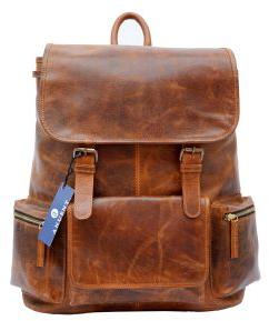 15.5 Inch Buffalo Leather Handmade Unisex Backpack