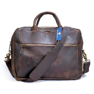 15 Inch Brown Buffalo Leather Laptop Bag