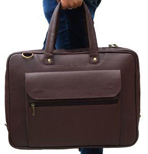 15 Inch Mens Leather Briefcase Bag