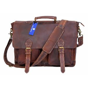 Handmade Brown Leather Laptop Bag