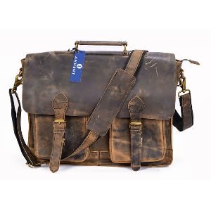 handmade vintage leather messenger bag