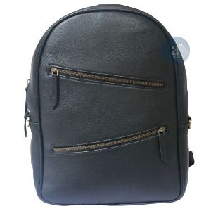 Unisex Black Leather Back Pack