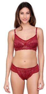 Designer Maroon Bra Panty Set