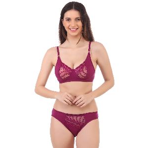 Designer Purple Bra Panty Set