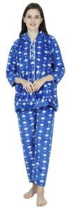 Ladies Star Printed Woolen Hoodie Night Suit