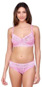 Light Pink Net Bra Panty Set