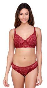 Maroon Net Bra Panty Set