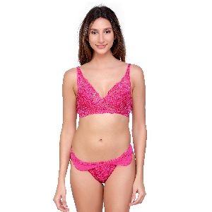 Pink Net Bra Panty Set