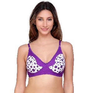 Purple Printed Bra