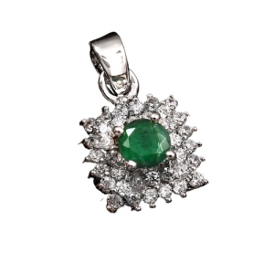 925 Sterling Silver Emerald Pendant