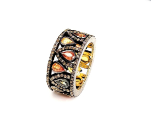925 Sterling Silver Multi Sapphire Ring