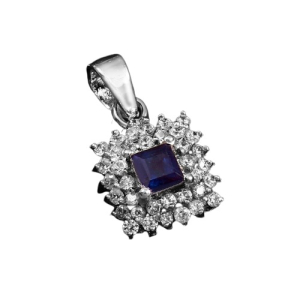 925 Sterling Silver Sapphire Pendant
