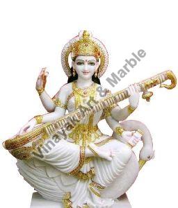 Marble Saraswati Mata Statue