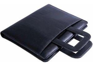 PU Leather Black ring folder with handle