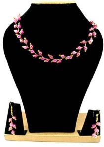 beaded necklace set - soft pink