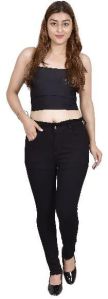 ziggler Women Skinny Mid Rise Black Jeans 1 Button