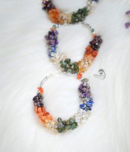 gemstone seven chakra chip bracelet