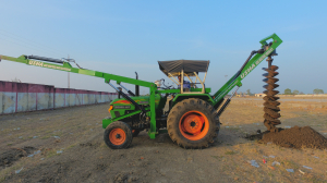 Eicher Tractor Fitted Pole Erection and Post Hole Digger