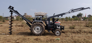 Eicher Tractor Fitted Pole Erection and Post Hole Digger
