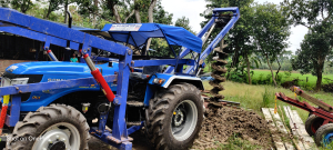 Sonalika Tractor Fitted Pole Erection And Post Hole Digger