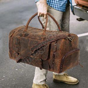 Leather Travel Duffle Bag