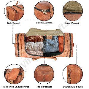 Leather Weekender Duffle Bag