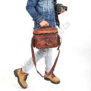 Leather Camera Messenger Bag