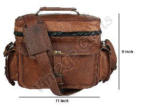 Leather Camera Messenger Bag