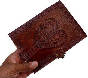 Leather Heart Engraved Journal Diary